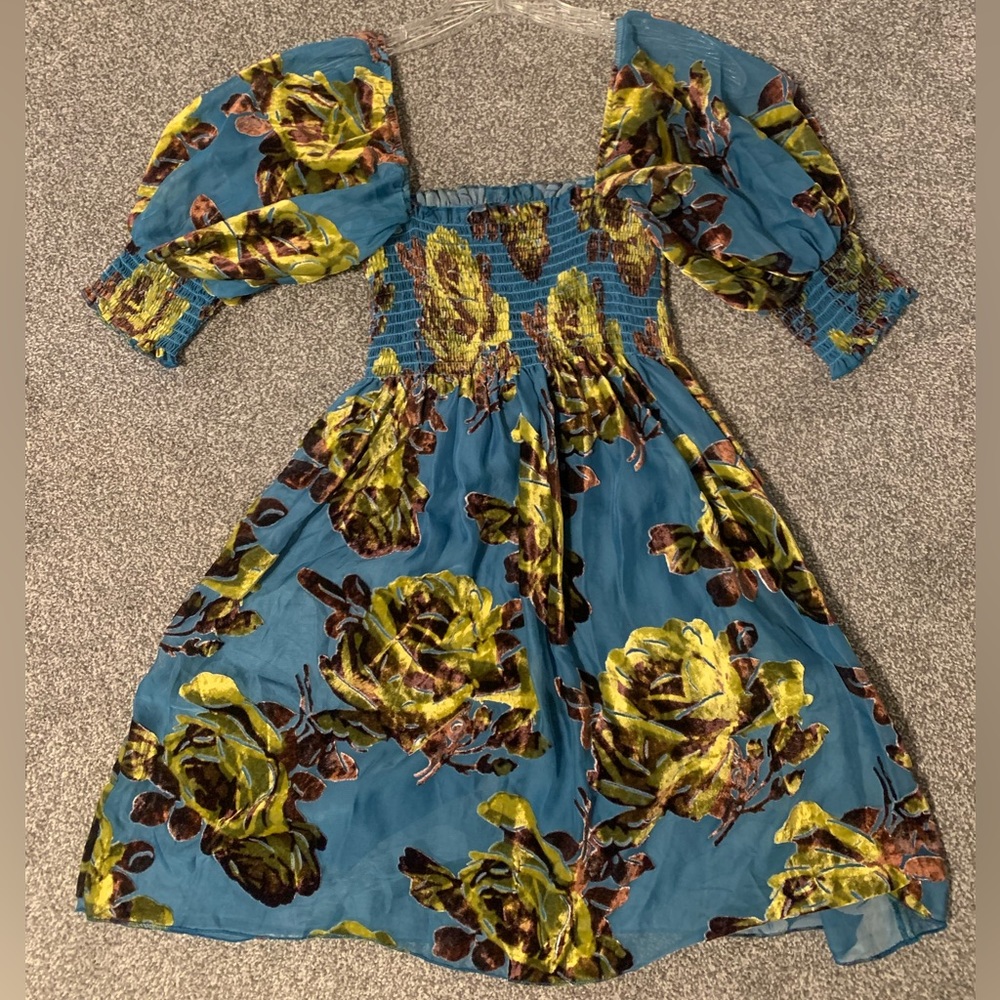 Betsey Johnson Puff Sleeve Babydoll Dress